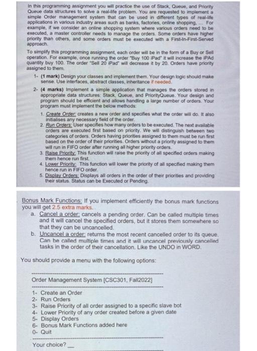 Solved In this programming assignment you will practice the | Chegg.com