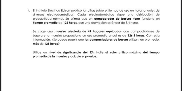 4. El Instituto Eléctrico Edison publicó las cifras sobre el tiempo de uso en horas anuales de diversos electrodomésticos. Ca