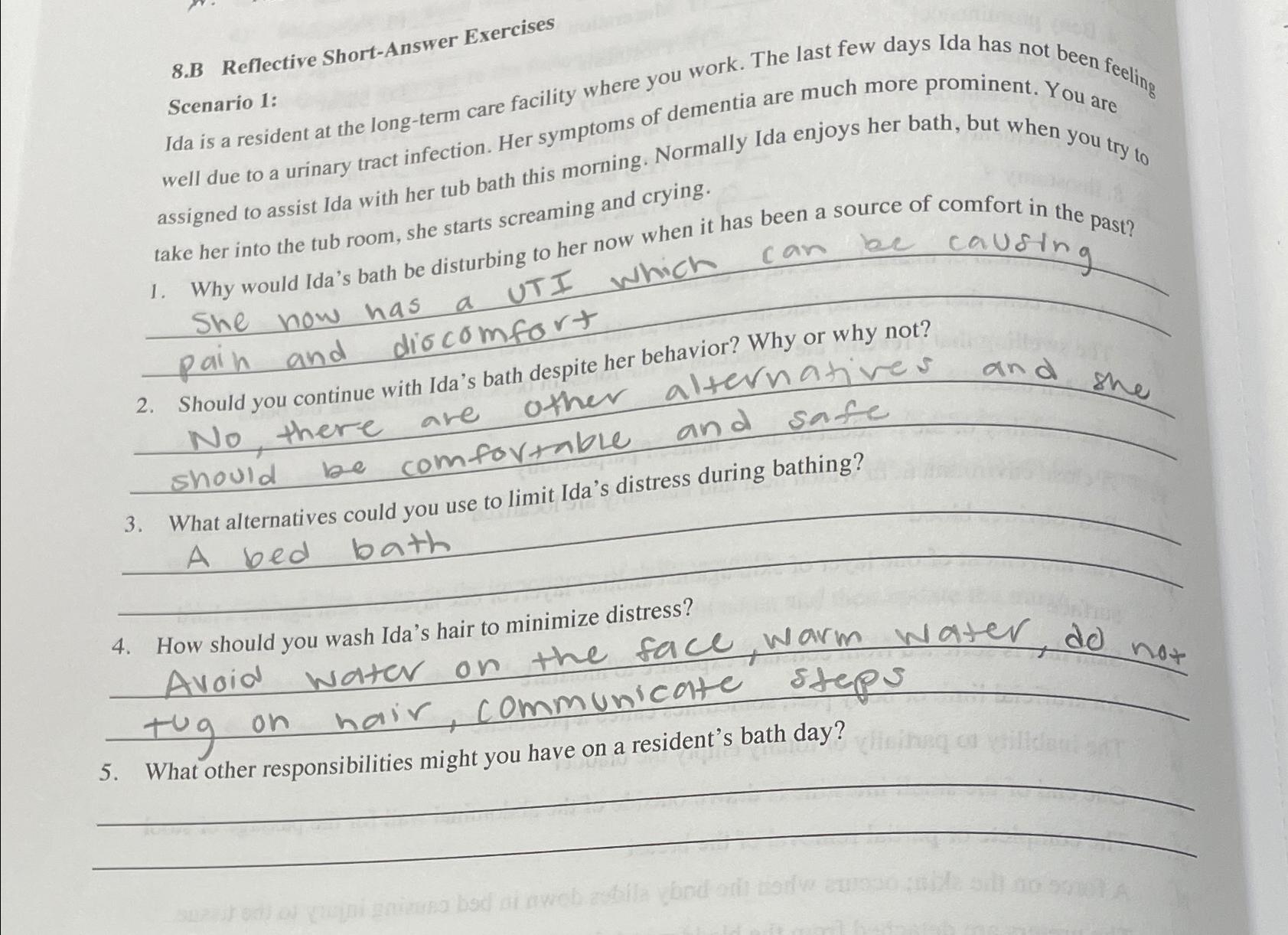 Solved 8.B Reflective Short-Answer ExercisesScenario 1:Ida | Chegg.com