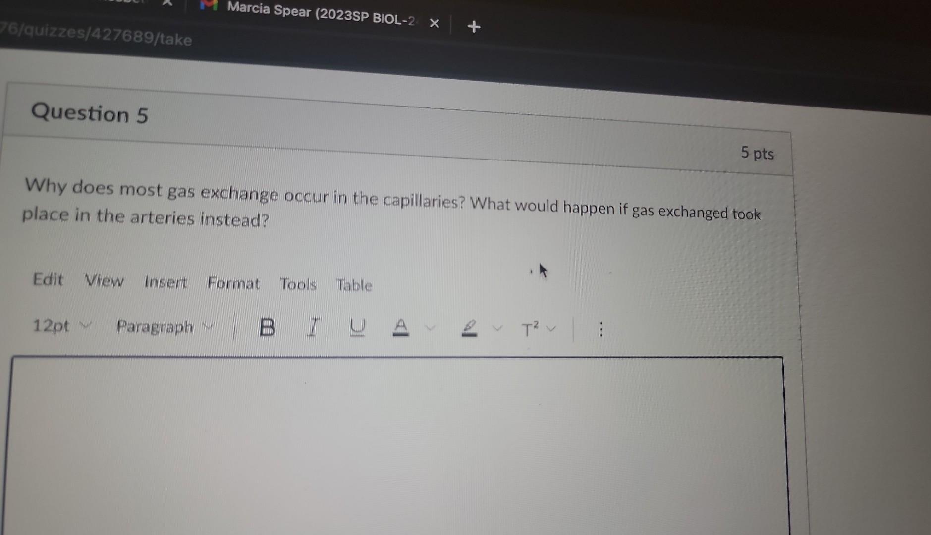 Solved Why does most gas exchange occur in the capillaries?