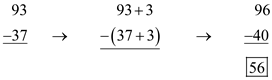 Equal Additions Algorithm
- a method for subtraction where the same number is added to both the minuend (the number being sub