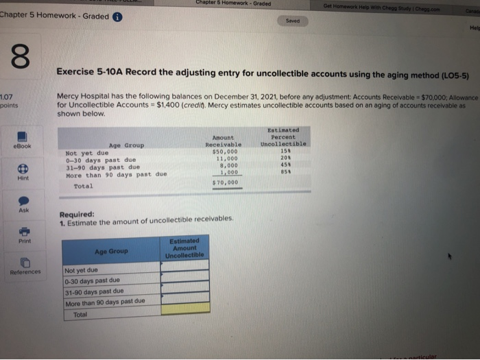 Solved: EBook 2. Record The Adjusting Entry For Uncollecti... | Chegg.com