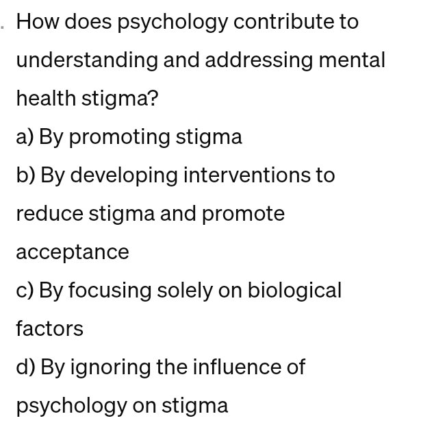 Solved How Does Psychology Contribute To Understanding And | Chegg.com