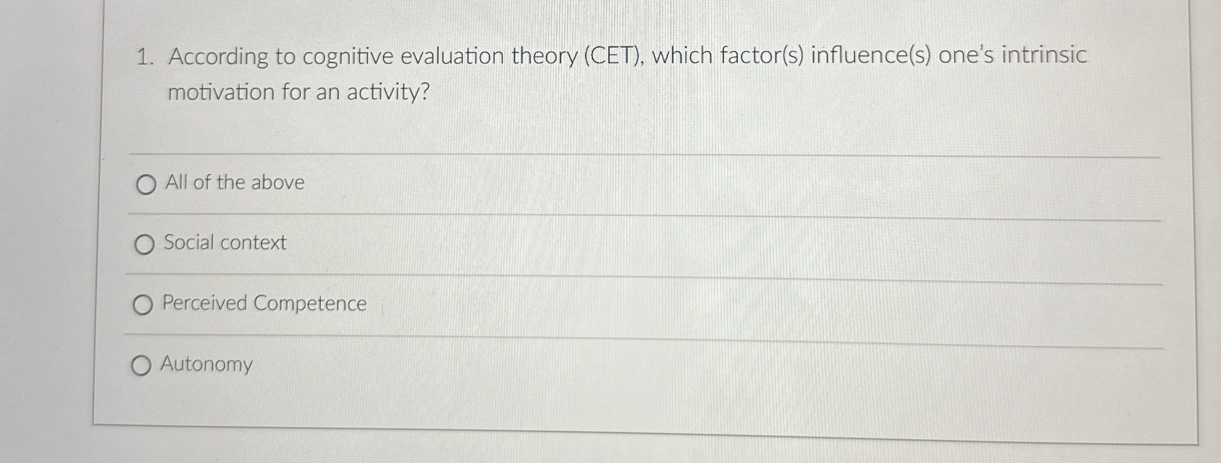 Cognitive Evaluation Theory Cet