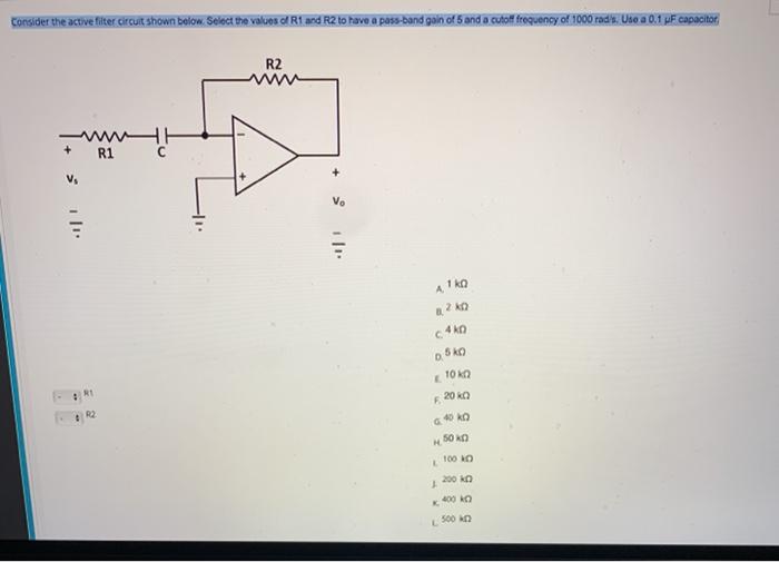 Solved Consider the active filter circuit shown below. | Chegg.com