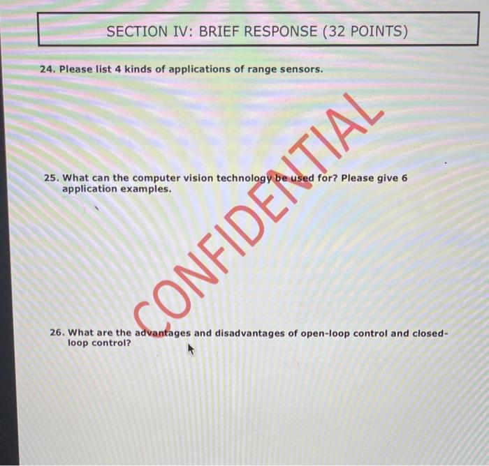 Solved Section Iv Brief Response 32 Points 24 Please Chegg Com