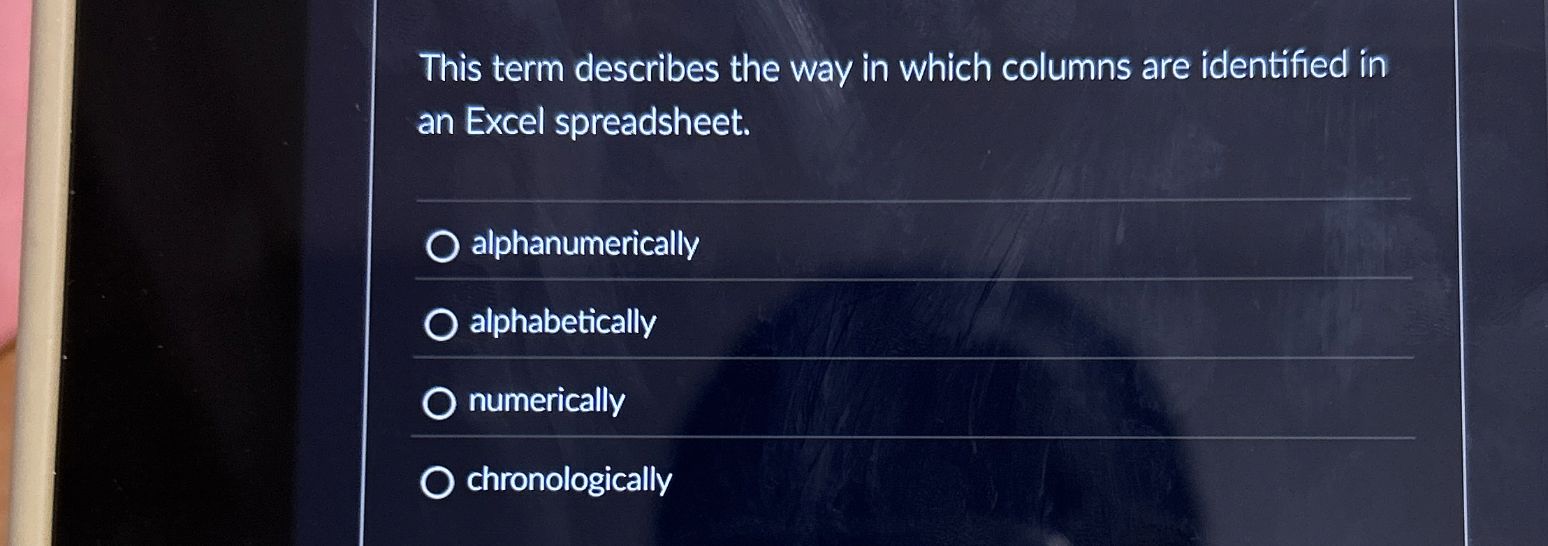 Solved This term describes the way in which columns are | Chegg.com