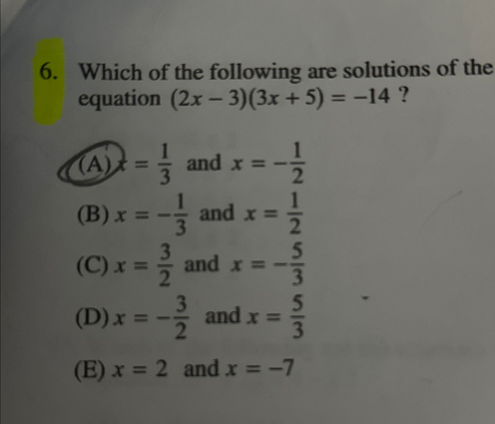 Solved Which Of The Following Are Solutions Of The Equation | Chegg.com