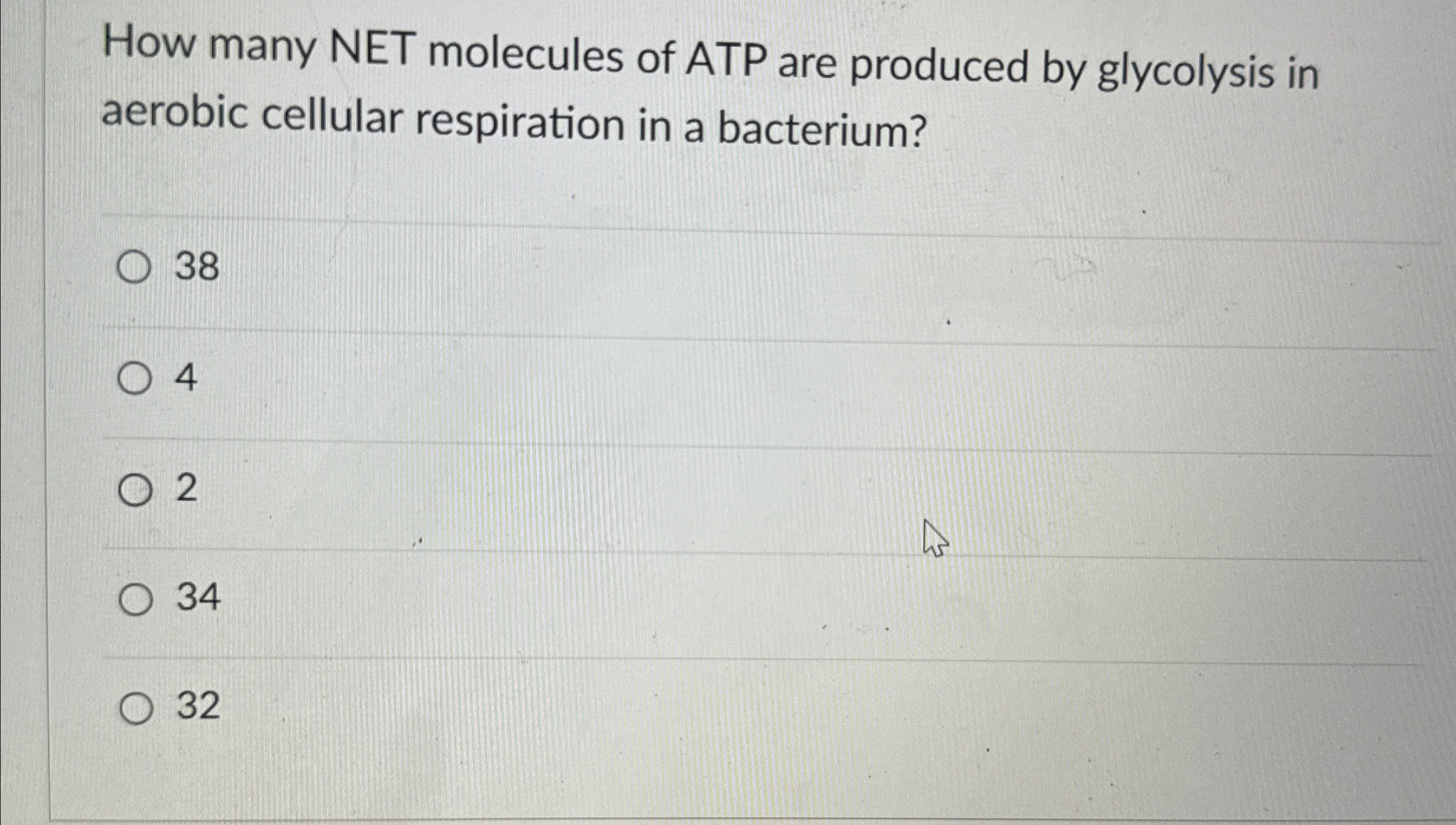 Solved How many NET molecules of ATP are produced by | Chegg.com