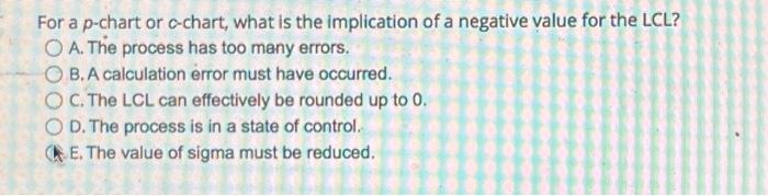 Solved For a p-chart or \( c \) chart, what is the | Chegg.com