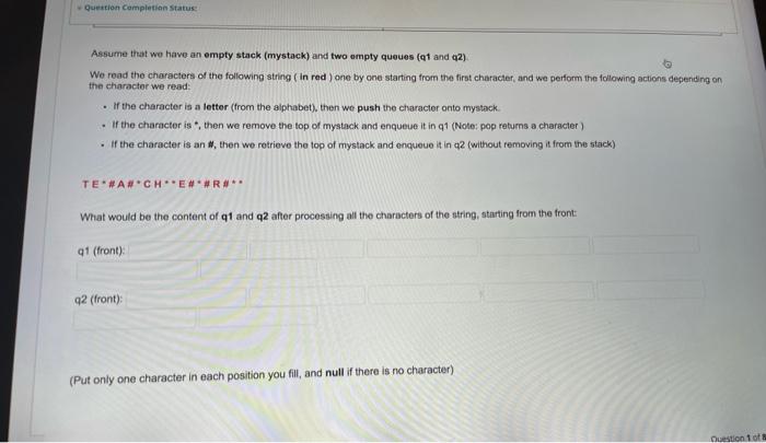 Solved Question Completion Status: Consider the following | Chegg.com