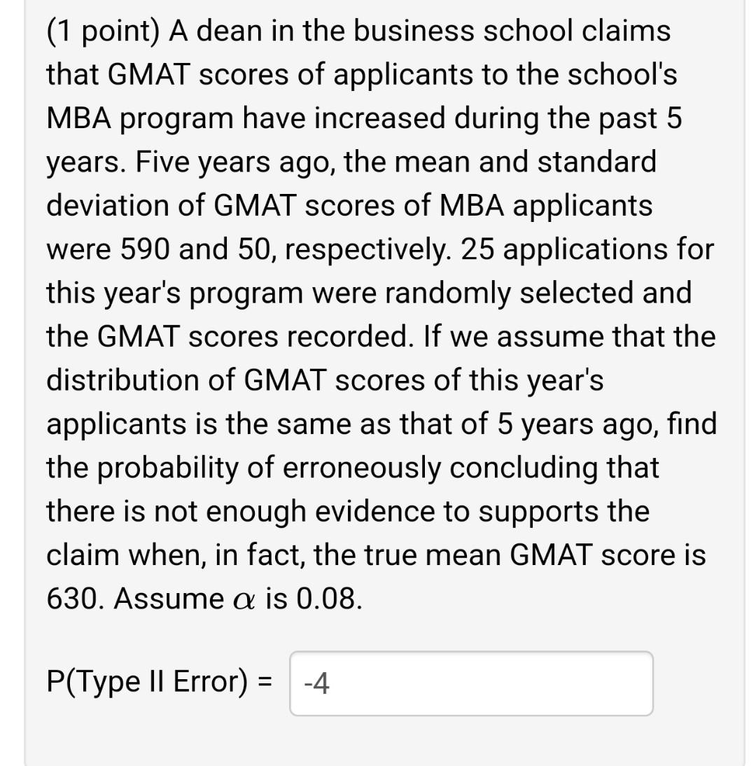 Solved Scenario 2: GMAT Scores: On the Rise?.. A dean of a