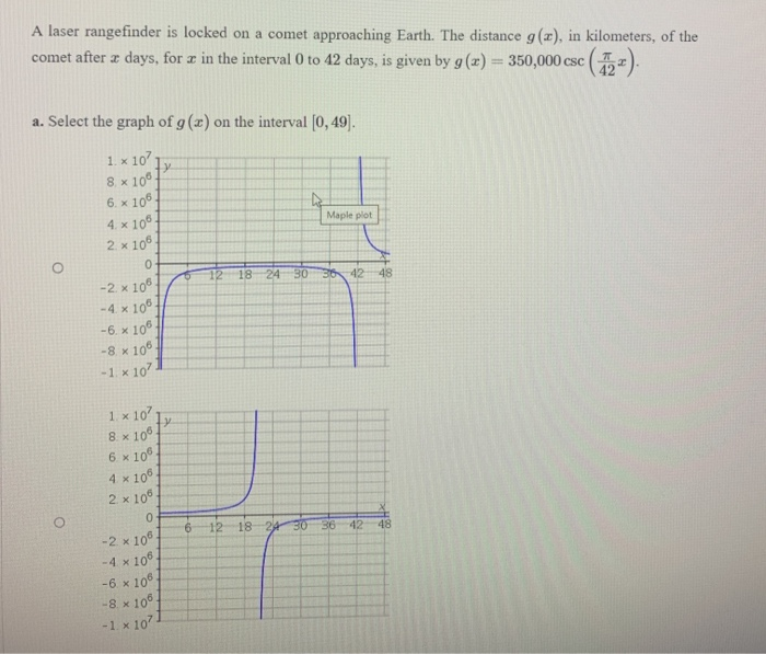 Solved A laser rangefinder is locked on a comet approaching