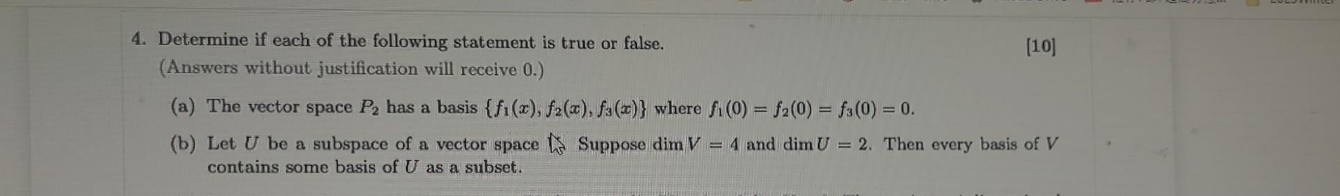 Solved 1. Determine if each of the following statement is | Chegg.com