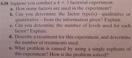 Solved Suppose you conduct a 4 times 3 factorial experiment. | Chegg.com
