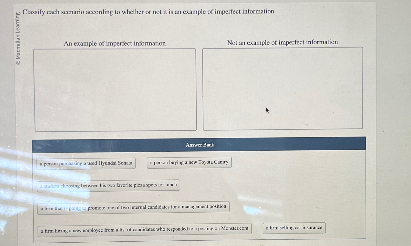 Solved a Classify each scenario according to whether or not | Chegg.com
