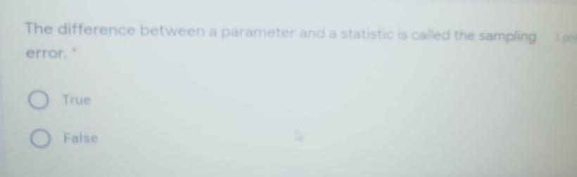 Solved The difference between a parameter and a statistic is | Chegg.com