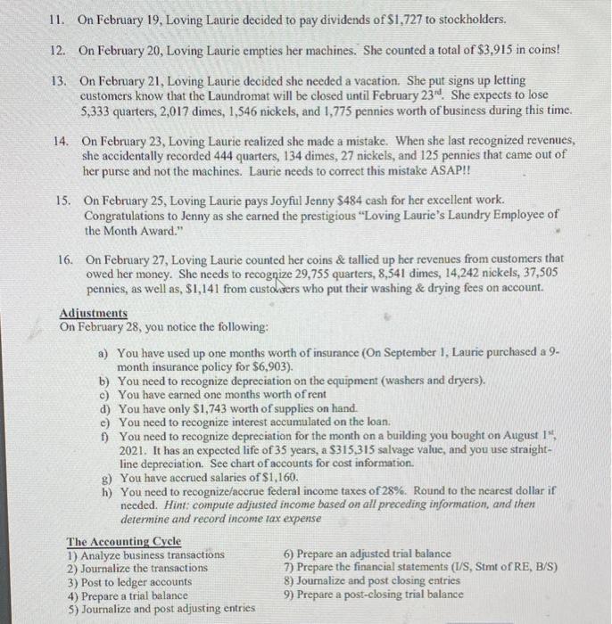 Solved please help with parts 7-9 of the accounting cycle | Chegg.com