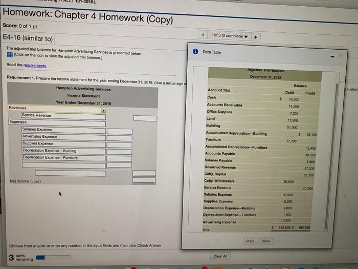Solved Homework: Chapter 4 Homework (Copy) 1 of 3 (0 | Chegg.com