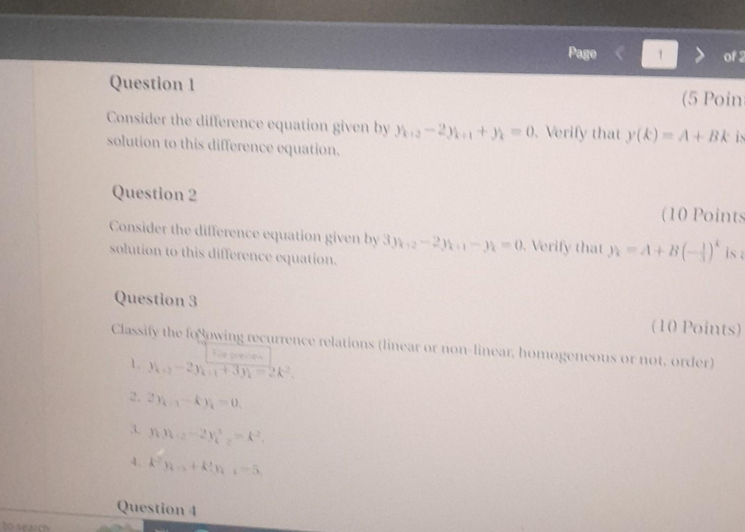 Solved Question 1 Consider the difference equation given by | Chegg.com