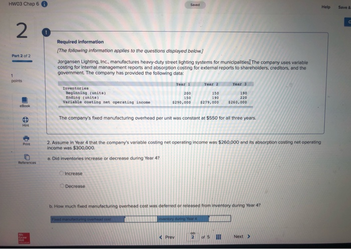 Solved HW03 Chap 6 ) Saved Help Save & Exit Submit Check my | Chegg.com