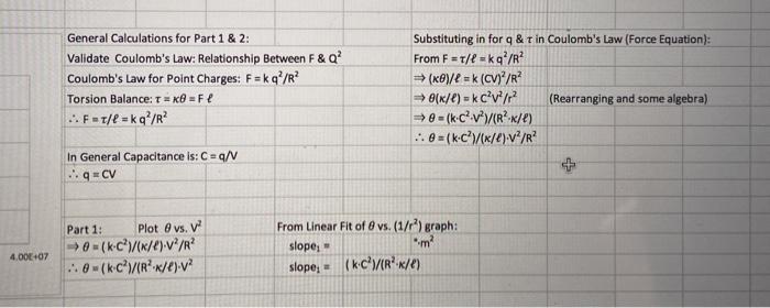 General Calculations For Part 1 2 Validate Coul Chegg Com