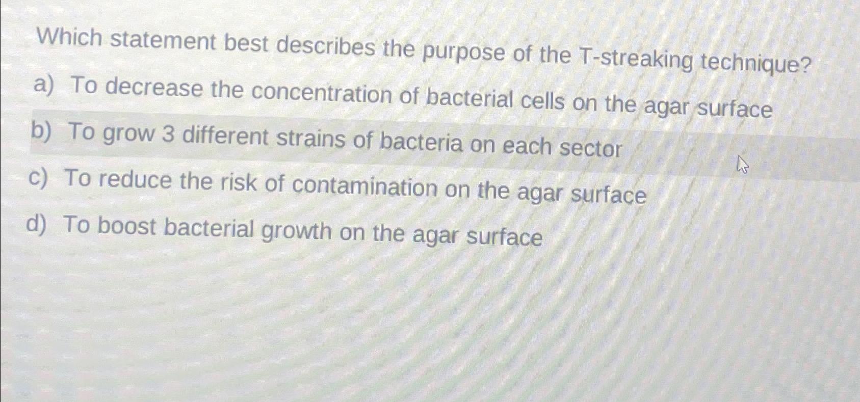 Solved Which statement best describes the purpose of the