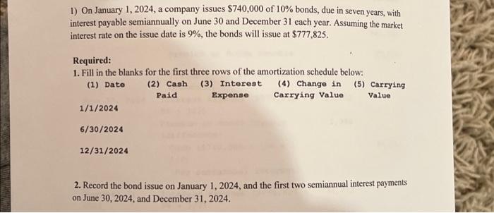 Solved 1 On January 1 2024 A Company Issues 740 000 Of Chegg Com   Image