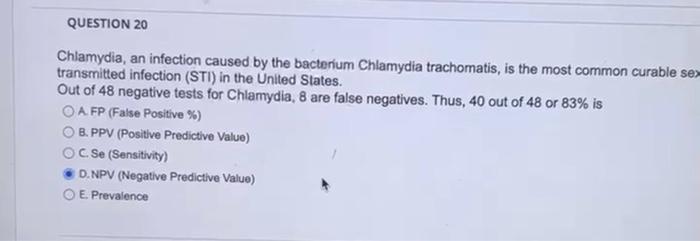 Solved Chlamydia, an infection caused by the bacterium | Chegg.com