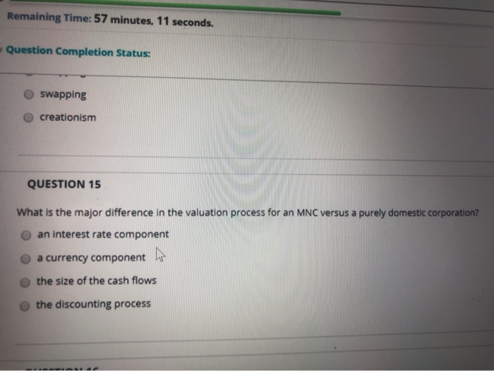 Solved Remaining Time: 57 minutes, 11 seconds. Question | Chegg.com