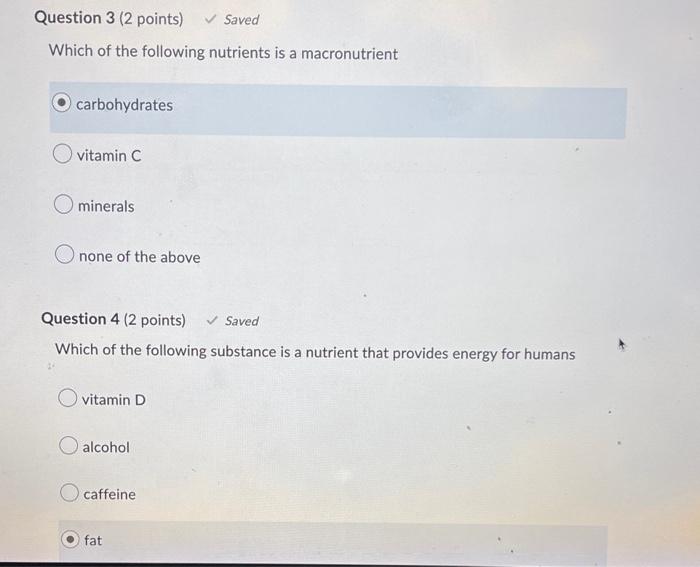 Solved Question 1 (2 points) Saved Which of the following | Chegg.com