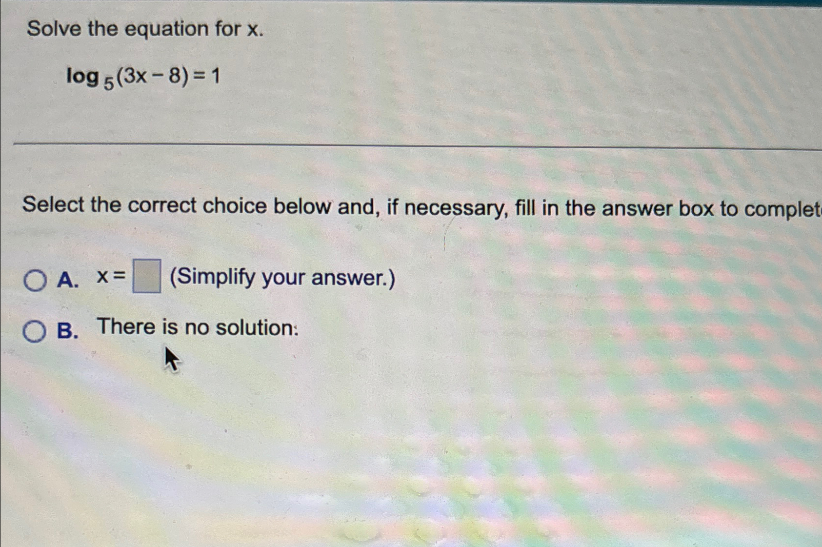 solved-solve-the-equation-for-x-log5-3x-8-1select-the-chegg