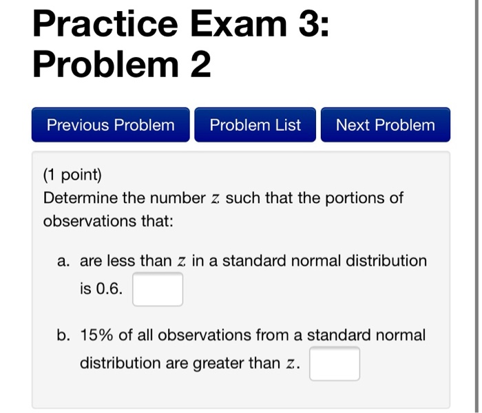 Solved Practice Exam 3: Problem 2 Previous Problem Problem | Chegg.com