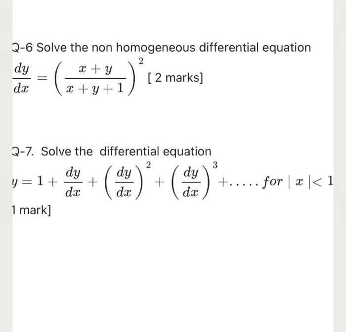 Solved Q-6 Solve the non homogeneous differential equation 2 | Chegg.com