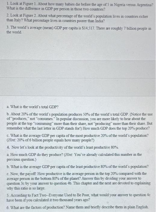 Solved 1. Look at Figure 1. About how many babies die before