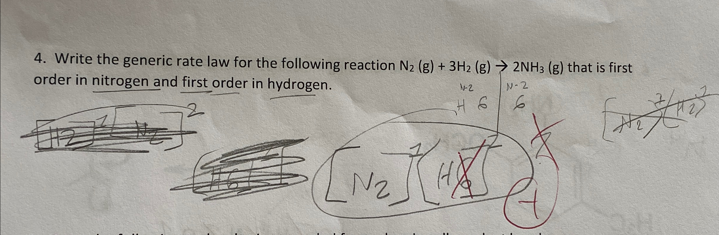 Solved 4. ﻿Write the generic rate law for the following | Chegg.com