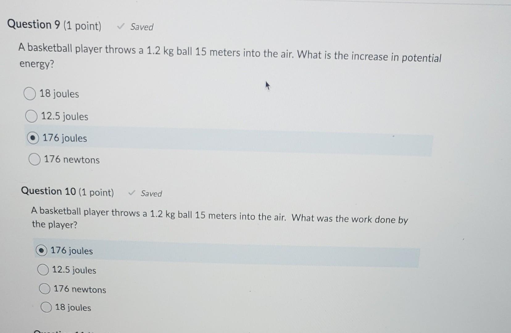 Solved A basketball player throws a 1.2 kg ball 15 meters