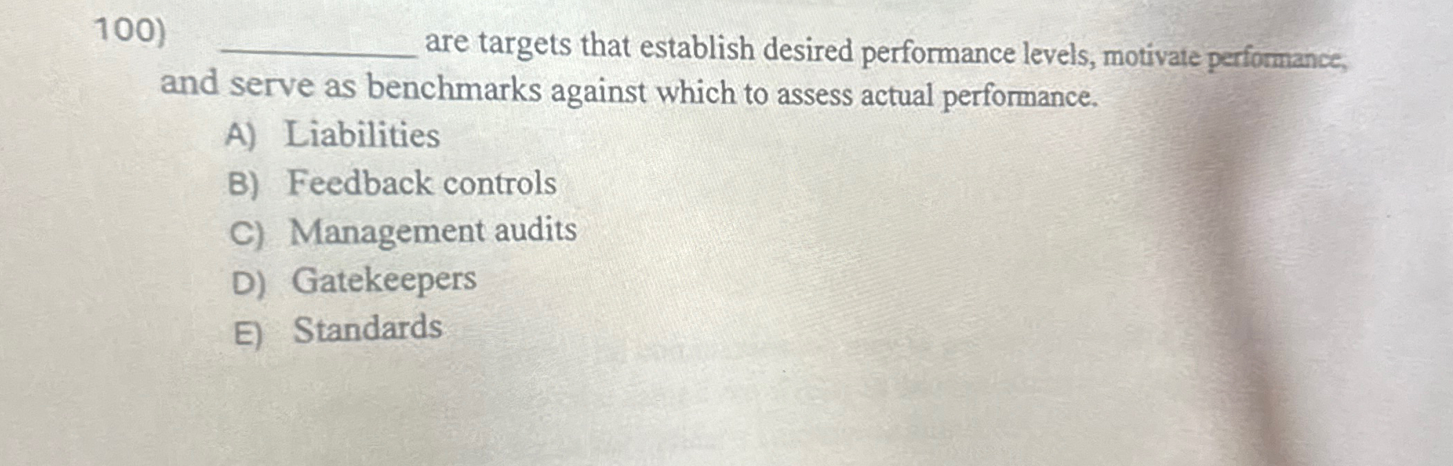 Solved ﻿are targets that establish desired performance