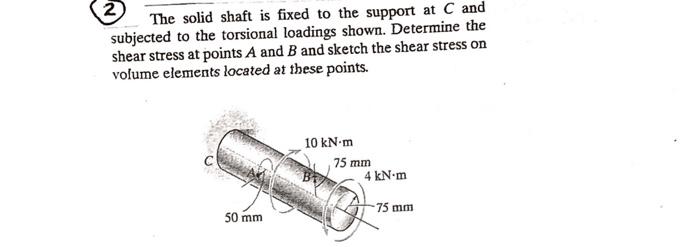 Solved 2 The solid shaft is fixed to the support at C and | Chegg.com