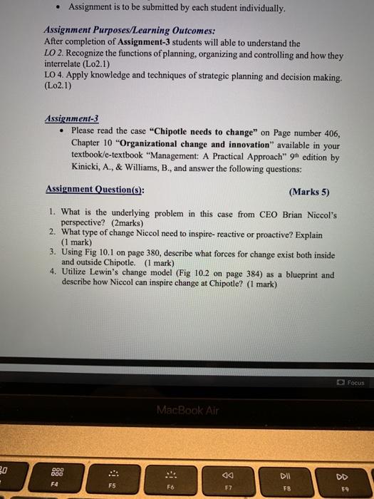 Solved • Assignment is to be submitted by each student | Chegg.com