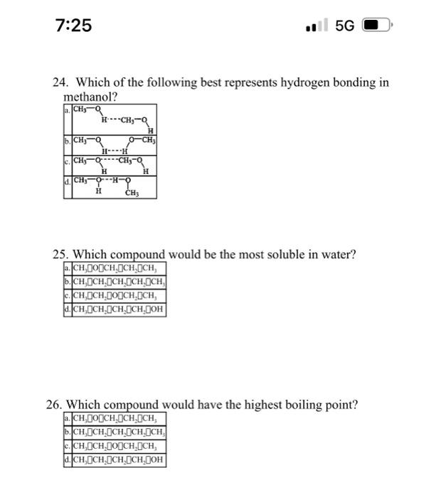 Solved 24. Which of the following best represents hydrogen | Chegg.com