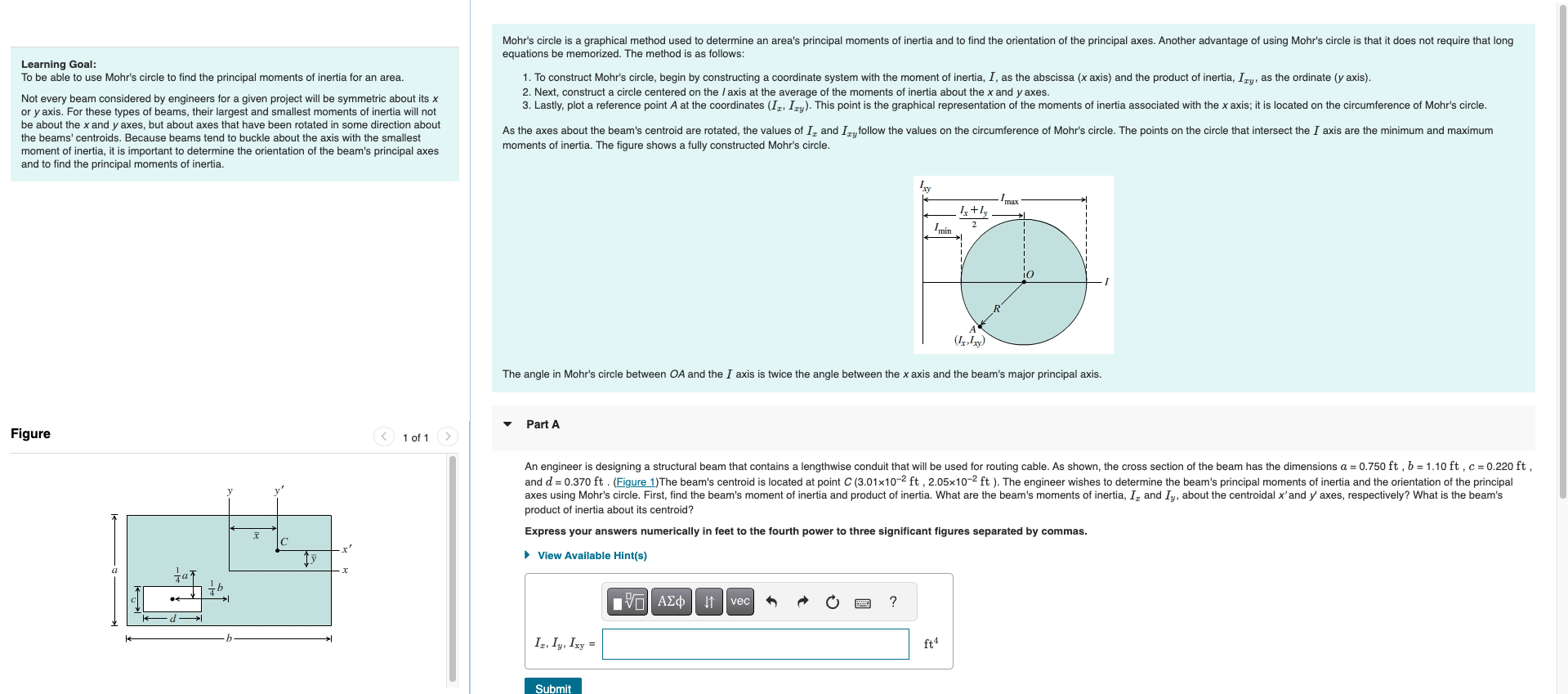 Learning Goal To Be Able To Use Mohr S Circle To Find Chegg Com