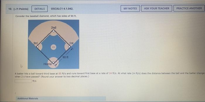Solved Consider the baseball diamond, which has sides of | Chegg.com