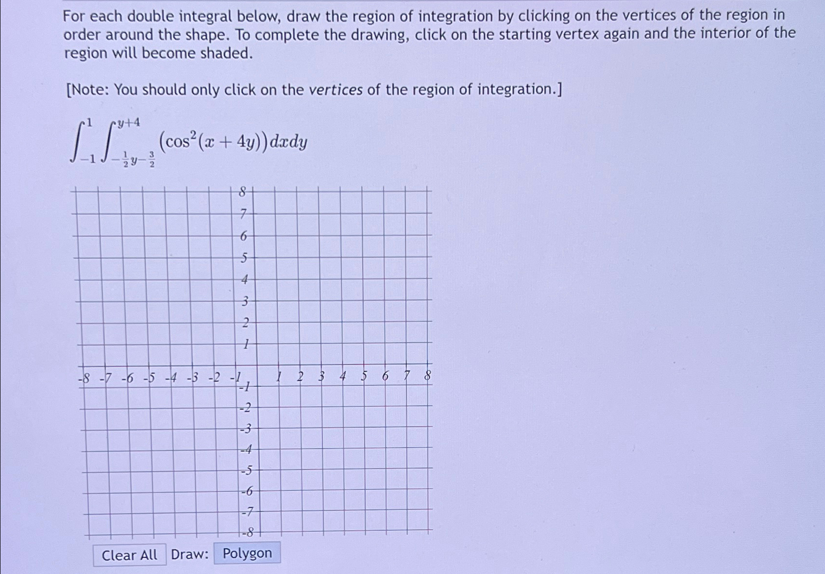Solved For each double integral below, draw the region of | Chegg.com