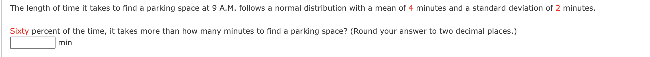 Solved The length of time it takes to find a parking space | Chegg.com