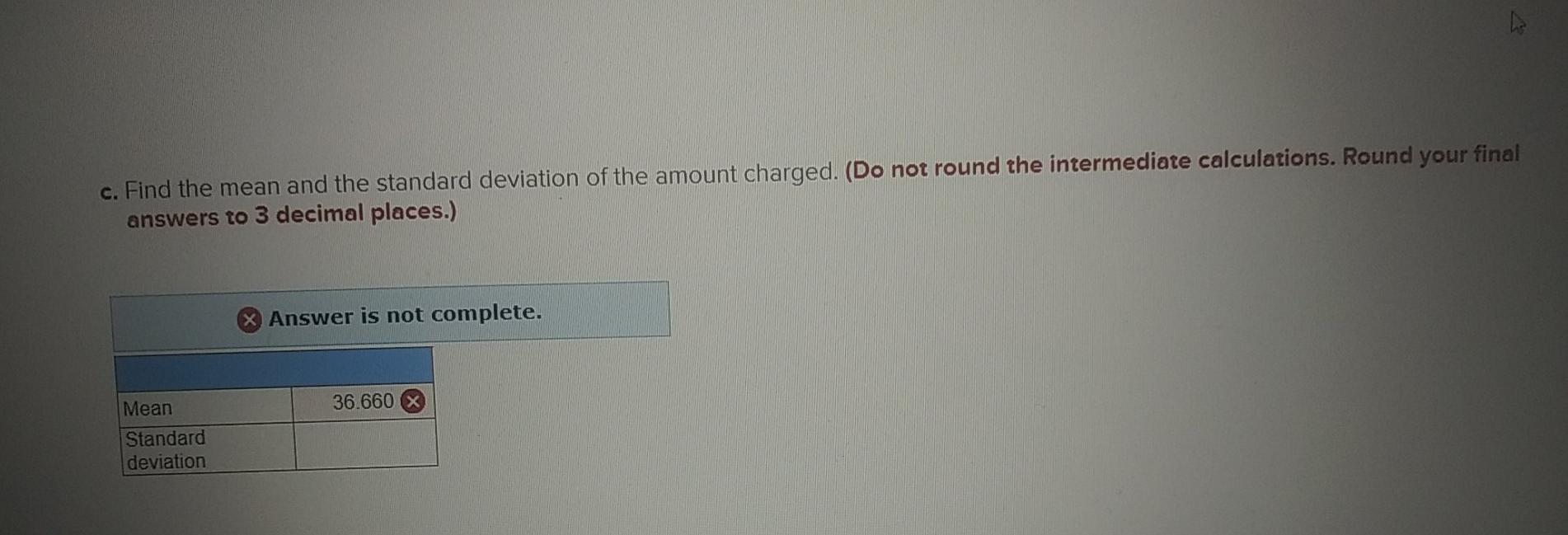 Solved c. Find the mean and the standard deviation of the | Chegg.com