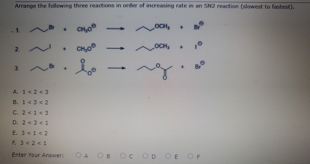 Solved Arrange the following three reactions in order of | Chegg.com