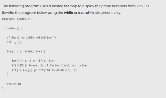 Solved The following program uses a nested for loop to | Chegg.com