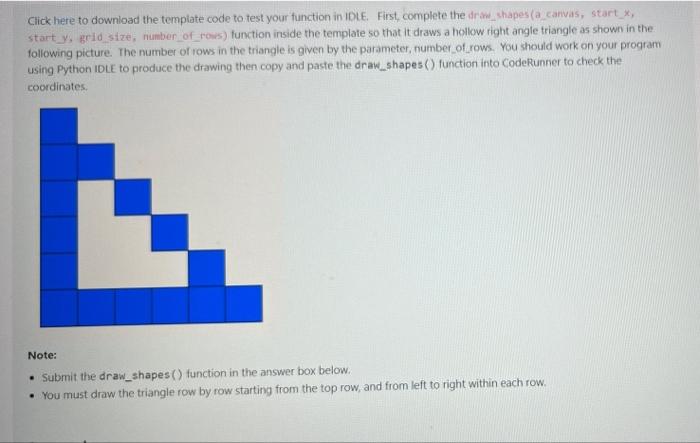 Solved Click here to download the template code to test your | Chegg.com