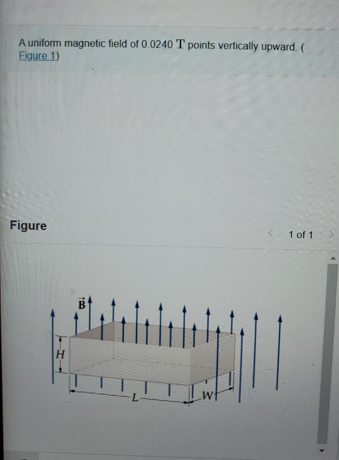 Solved A uniform magnetic field of 0.0240 T points | Chegg.com